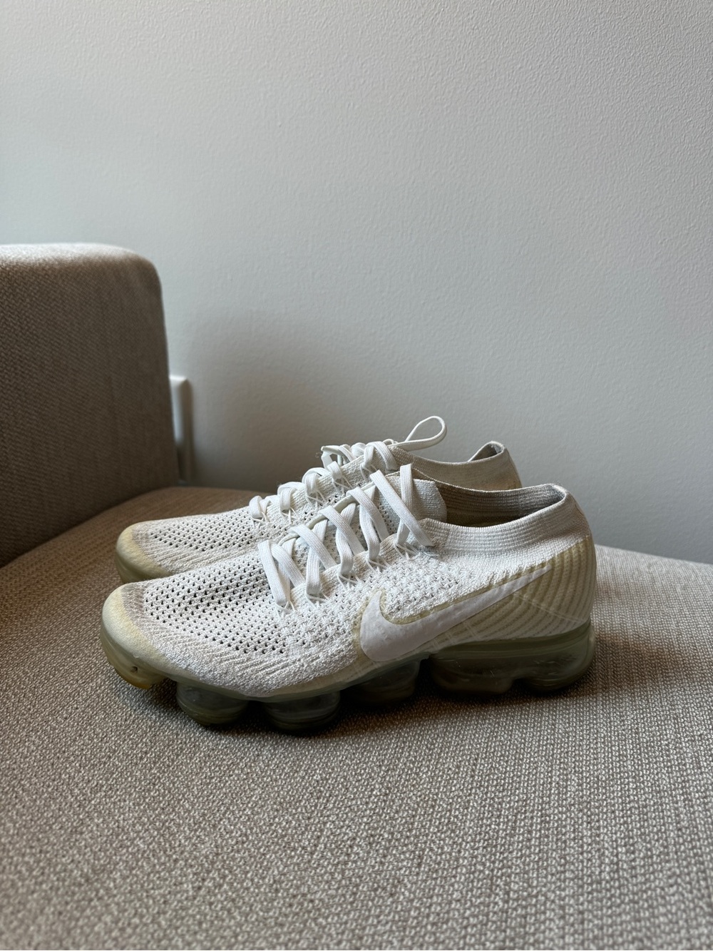 Nike Women's All-White Flyknit VaporMax Sneaker